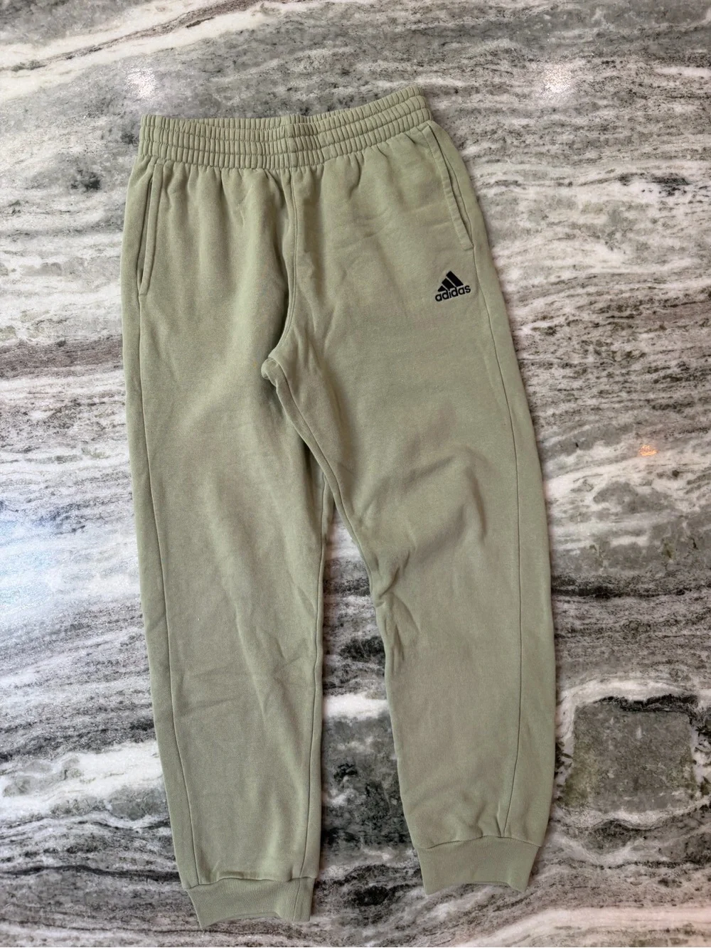 Adidas Kids Olive Green Jogger Pants with Logo